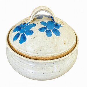Artisan Studio Pottery Covered Dish Bowl Lid Signed MJR